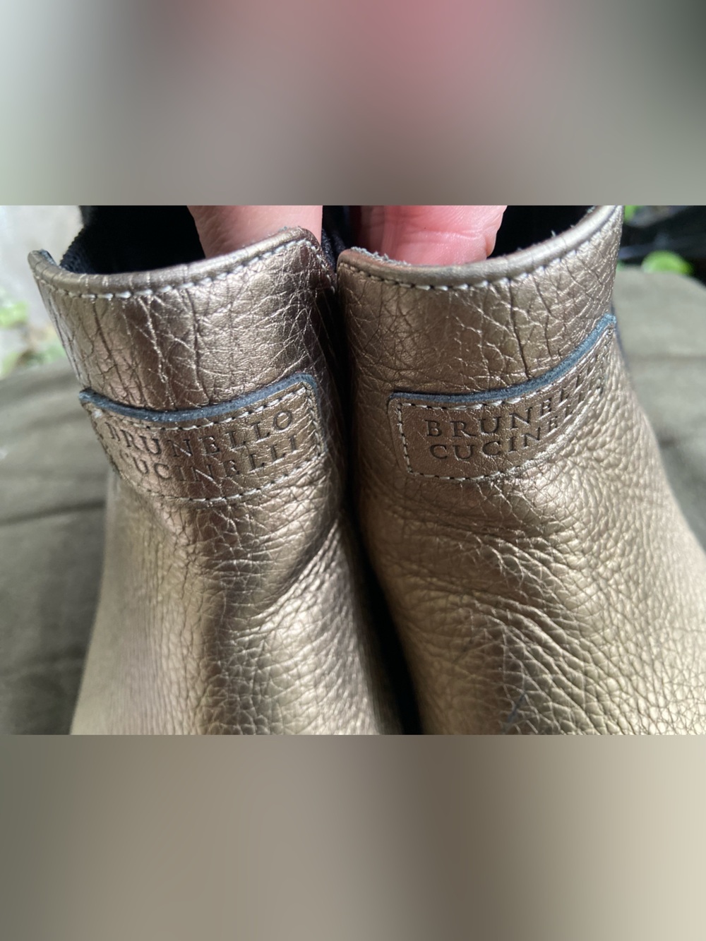 Brunello Cucinelli Metallic Gold Leather Chelsea Boot - Picture 14 of 14